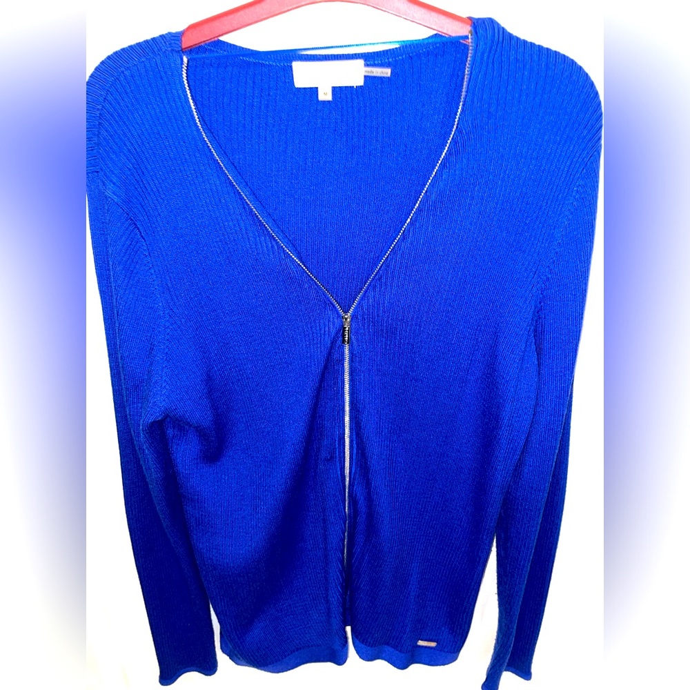 Calvin Klein blue sweater with zipper detail